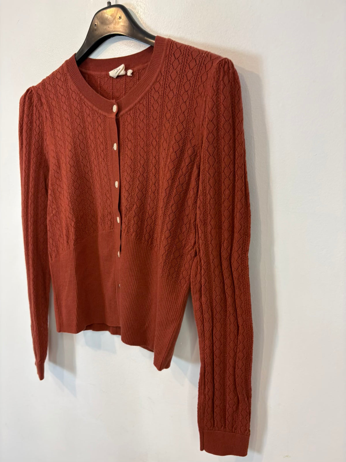 MARIE SIXTINE. Jersey calado lana en teja