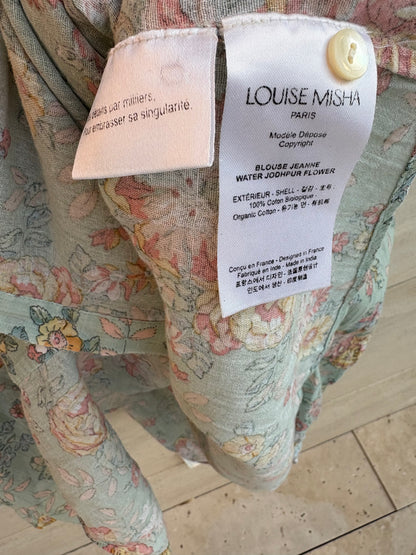LOUISE MISHA. Blusa verde claro estampada