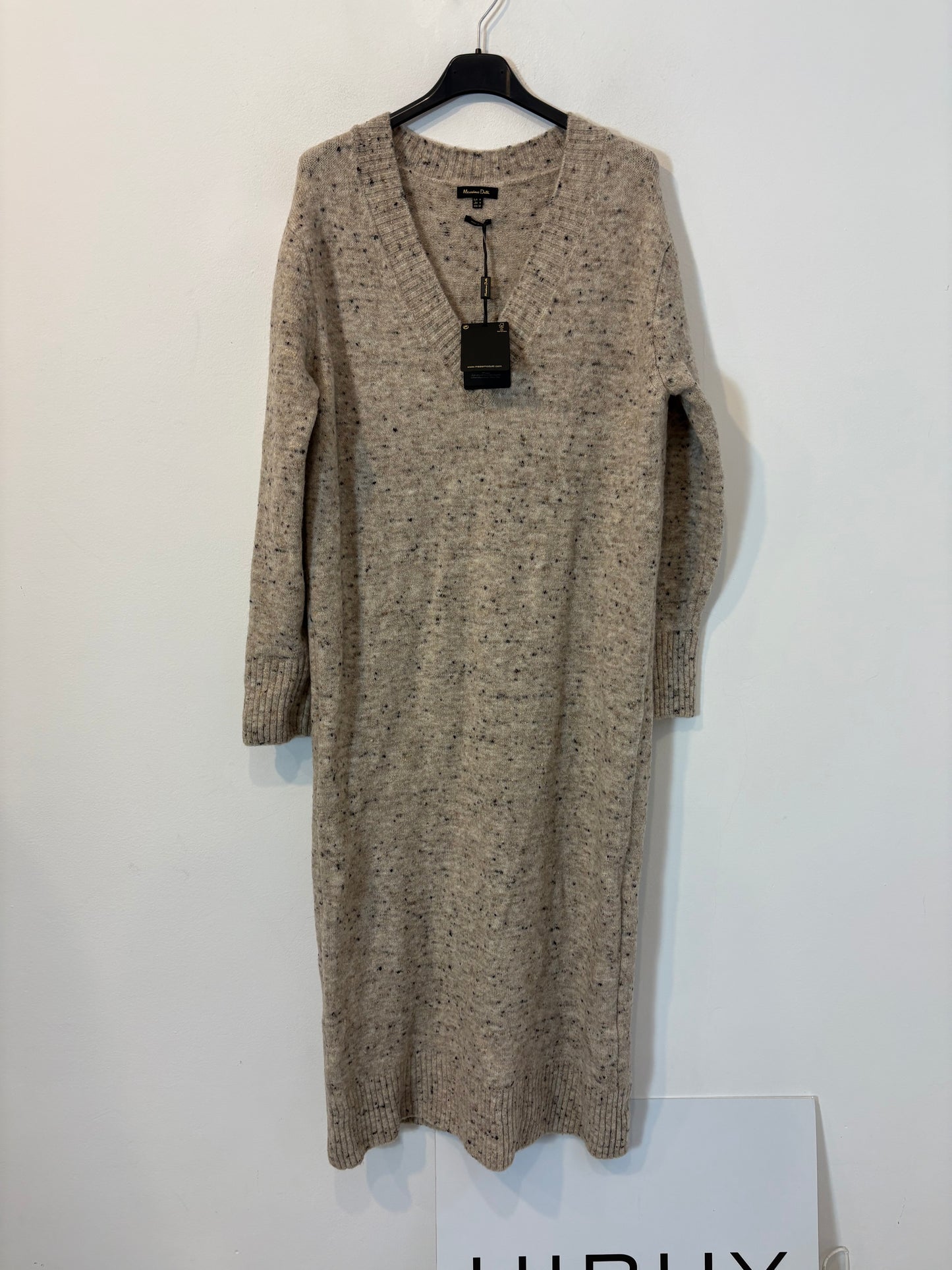 MASSIMO DUTTI. Vestido punto jaspeado con lana