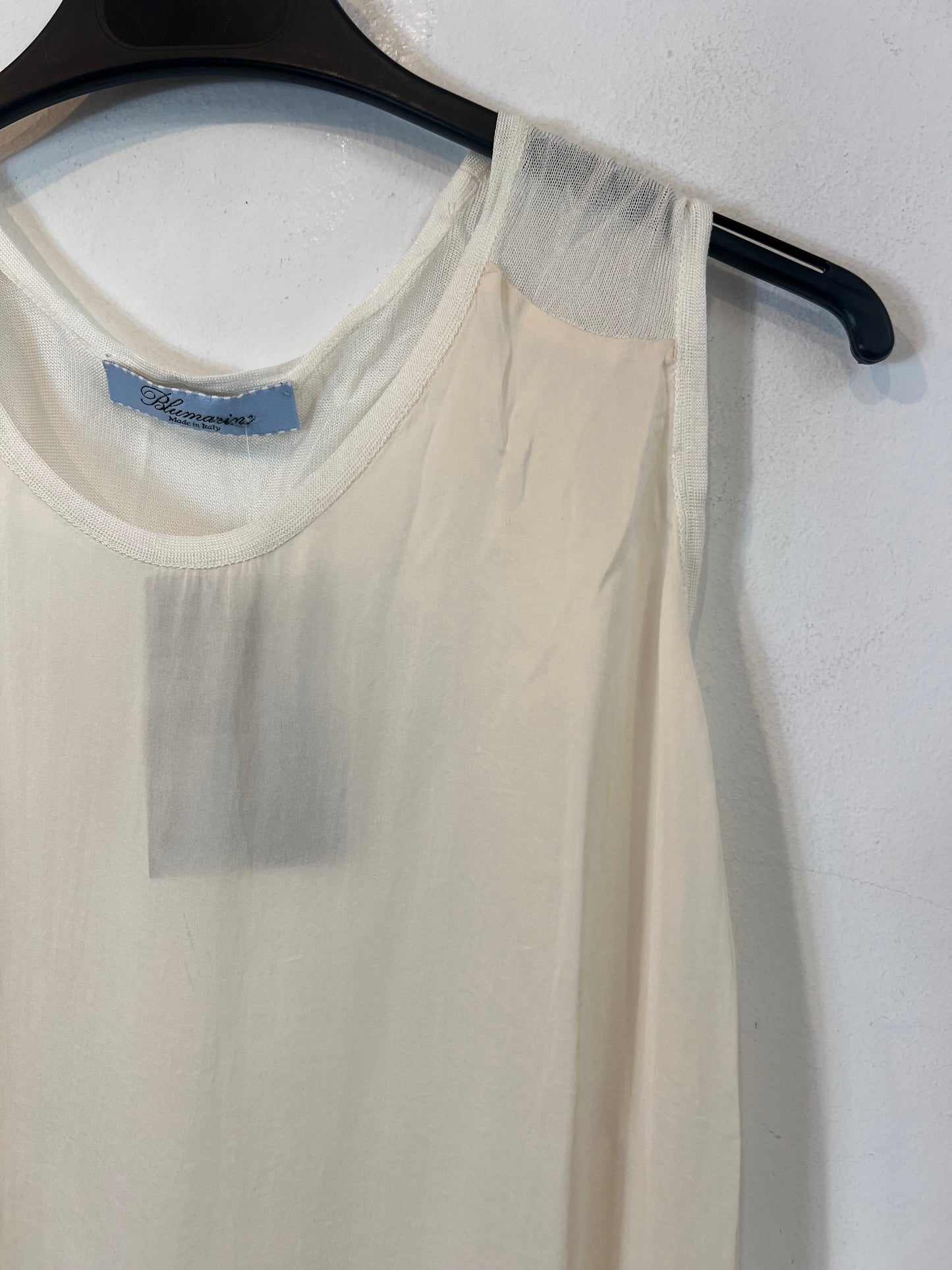 BLUMARINE. Top doble textura seda. T M/L