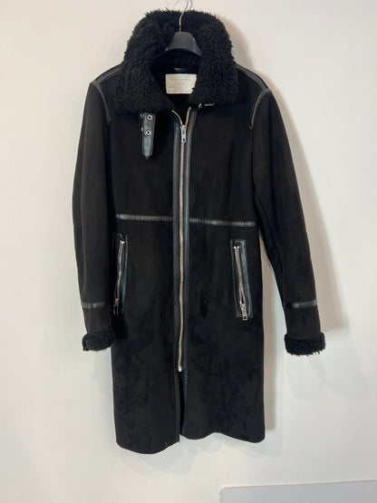 ZARA. Black double-textured coat. Size XS