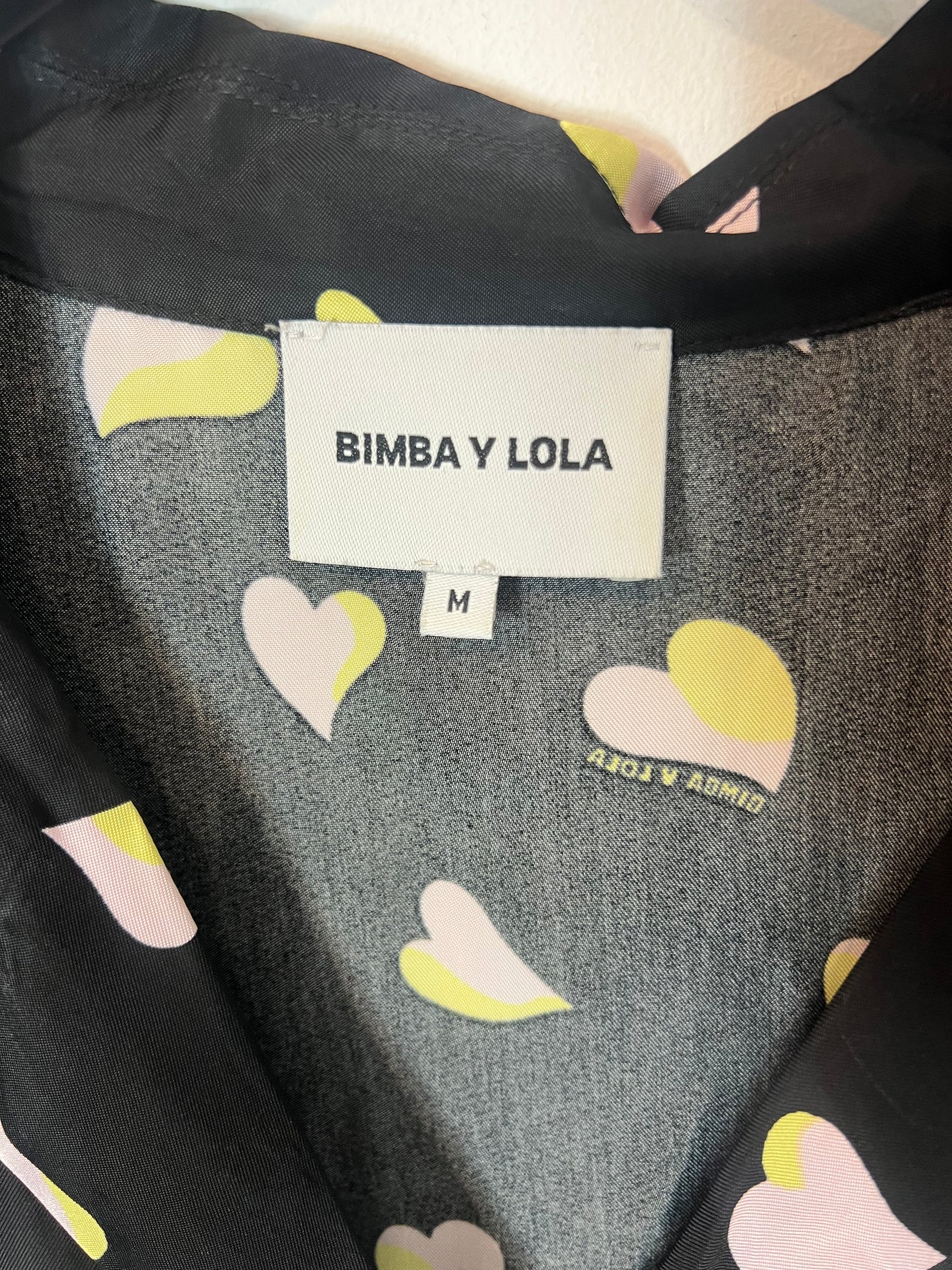 BIMBA Y LOLA. Black heart-patterned shirt dress. TM