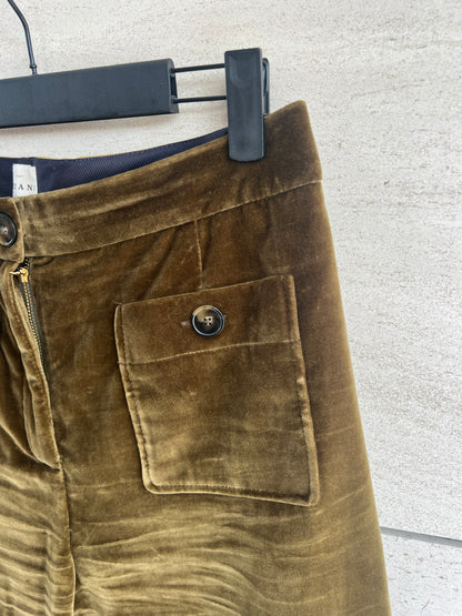 SÉZANE. Pantalón caqui terciopelo. T 38
