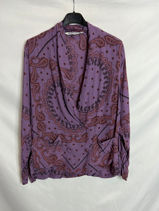 ZARA. Blusa estilo blazer amebas T.XS