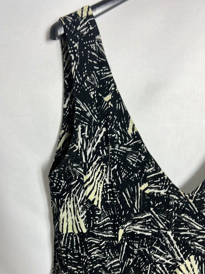 BIMBA Y LOLA. Oversized black printed dress. Size XS