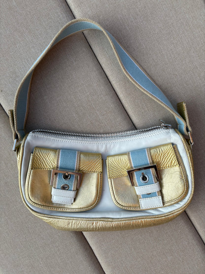 MARCOS LUENGO. Bolso de hombro piel tricolor