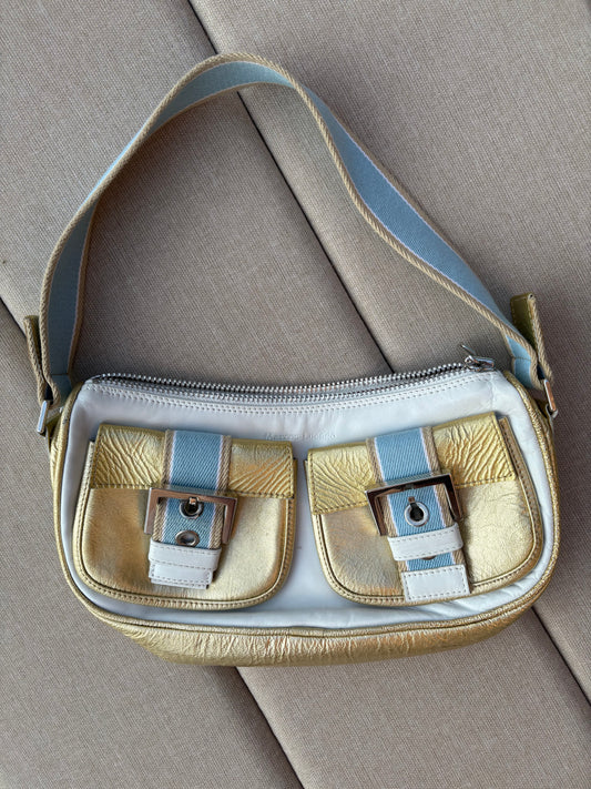 MARCOS LUENGO. Bolso de hombro piel tricolor