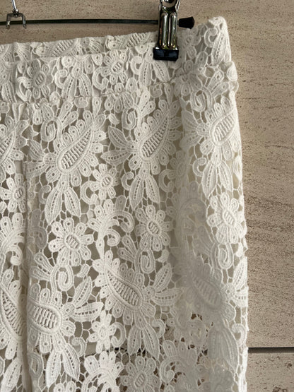 MAJE. Pantalón encaje blanco elástico  T.1(s)