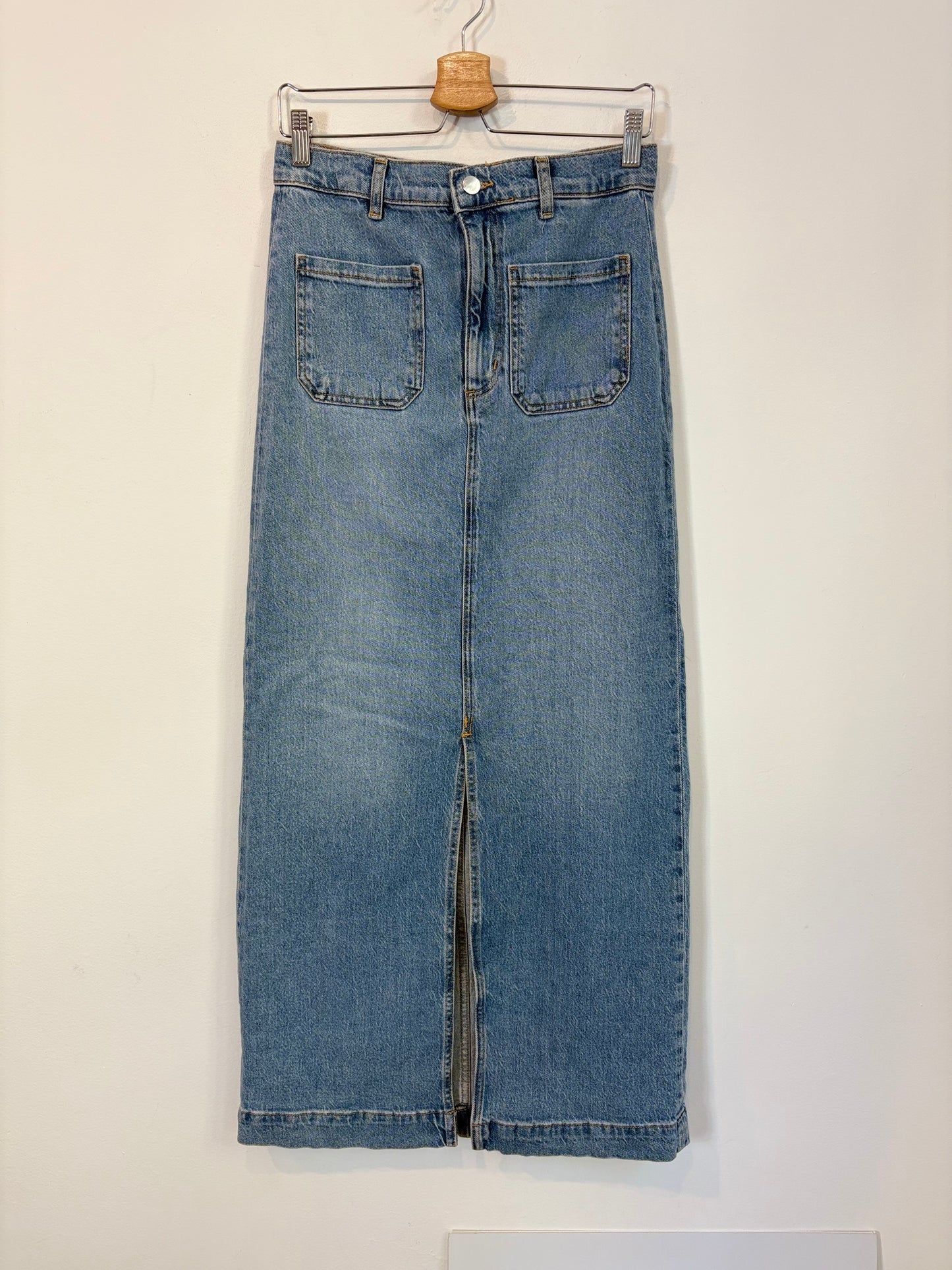 ZARA. Falda denim larga. T S