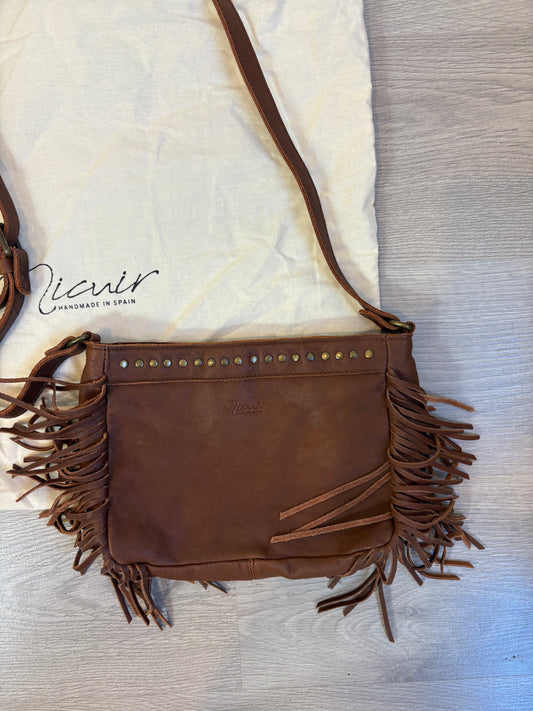 MICUIR. Bolso bandolera  flecos piel
