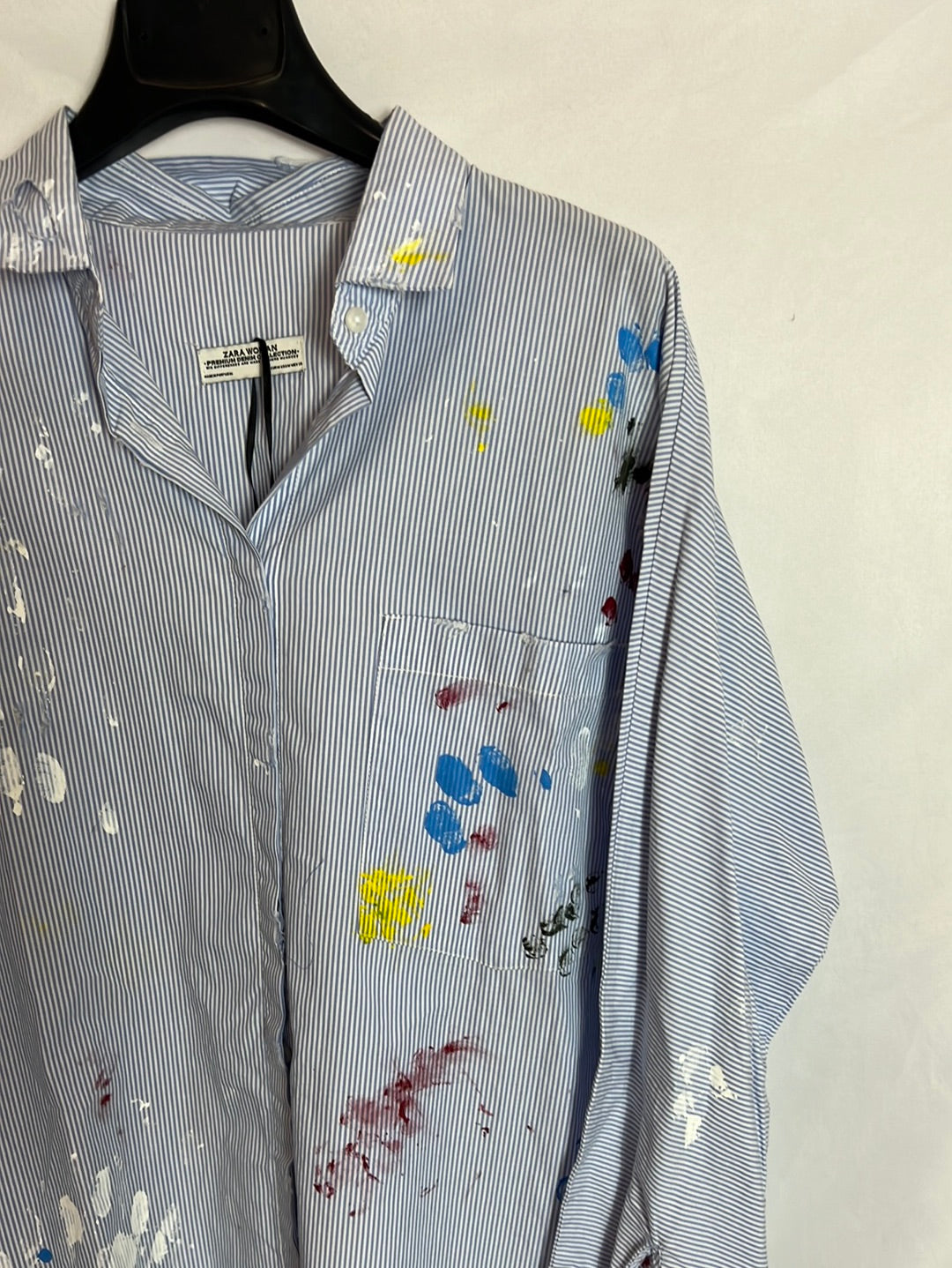 ZARA. Camisa pintura rayas T.m