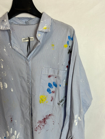 ZARA. Camisa pintura rayas T.m