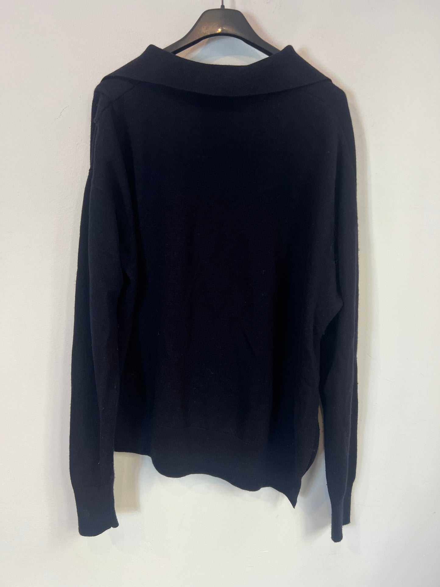 ISABEL MARANT. Jersey azul abertura con lana. T 34 (S/M)