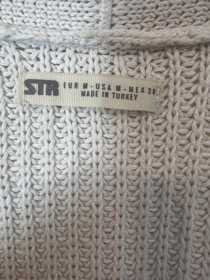 STRADIVARIUS. Chaqueta punto beige claro. T M