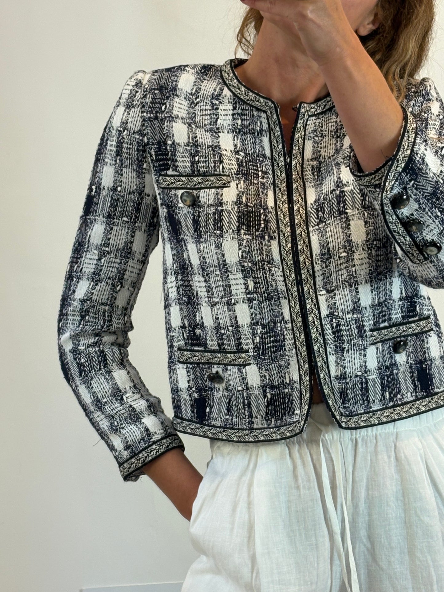 MIRTO. Chaqueta tweed azules