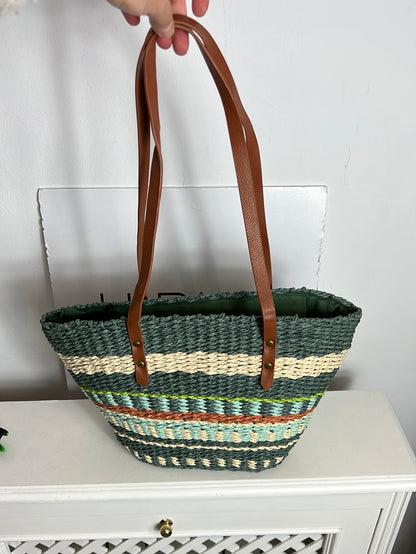 OTRAS. Cesta rafia colores