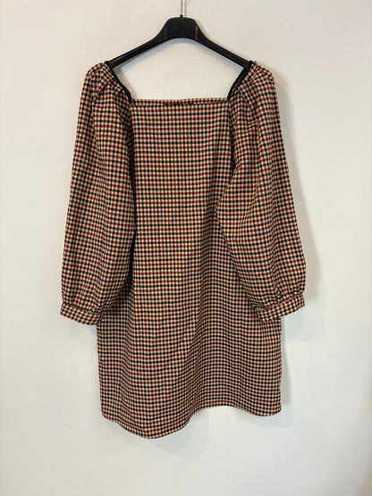 ZARA. Vestido cuadros manga farol