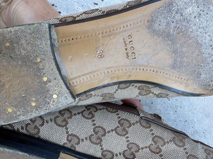GUCCI. Mocasines lona Jordean. T 38