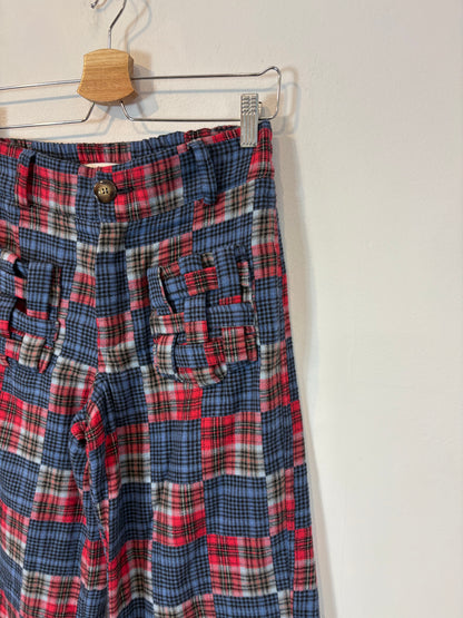 JOSEPHINE. Checkered cotton trousers with pocket detail. TS