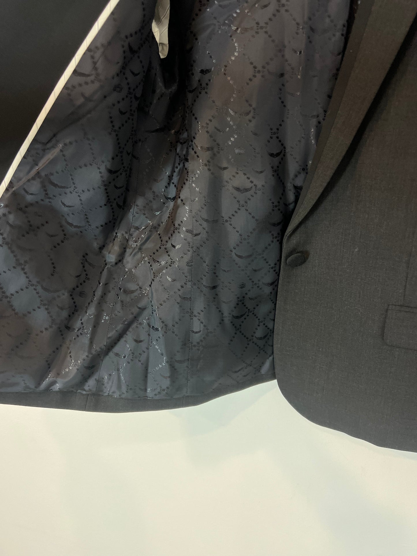 ZADIG&VOLTAIRE. Blazer gris marengo y negra detalle solapa. T 36