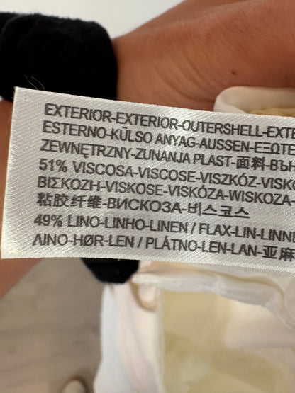 MASSIMO DUTTI. Pantalón blanco con lino. T 36