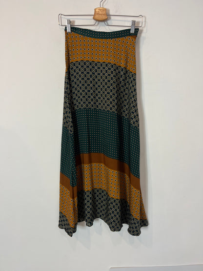 CLAUDIE PIERLOTE. Falda midi estampada fluida T.36