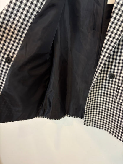ZARA. Black and white gingham blazer. Size XS