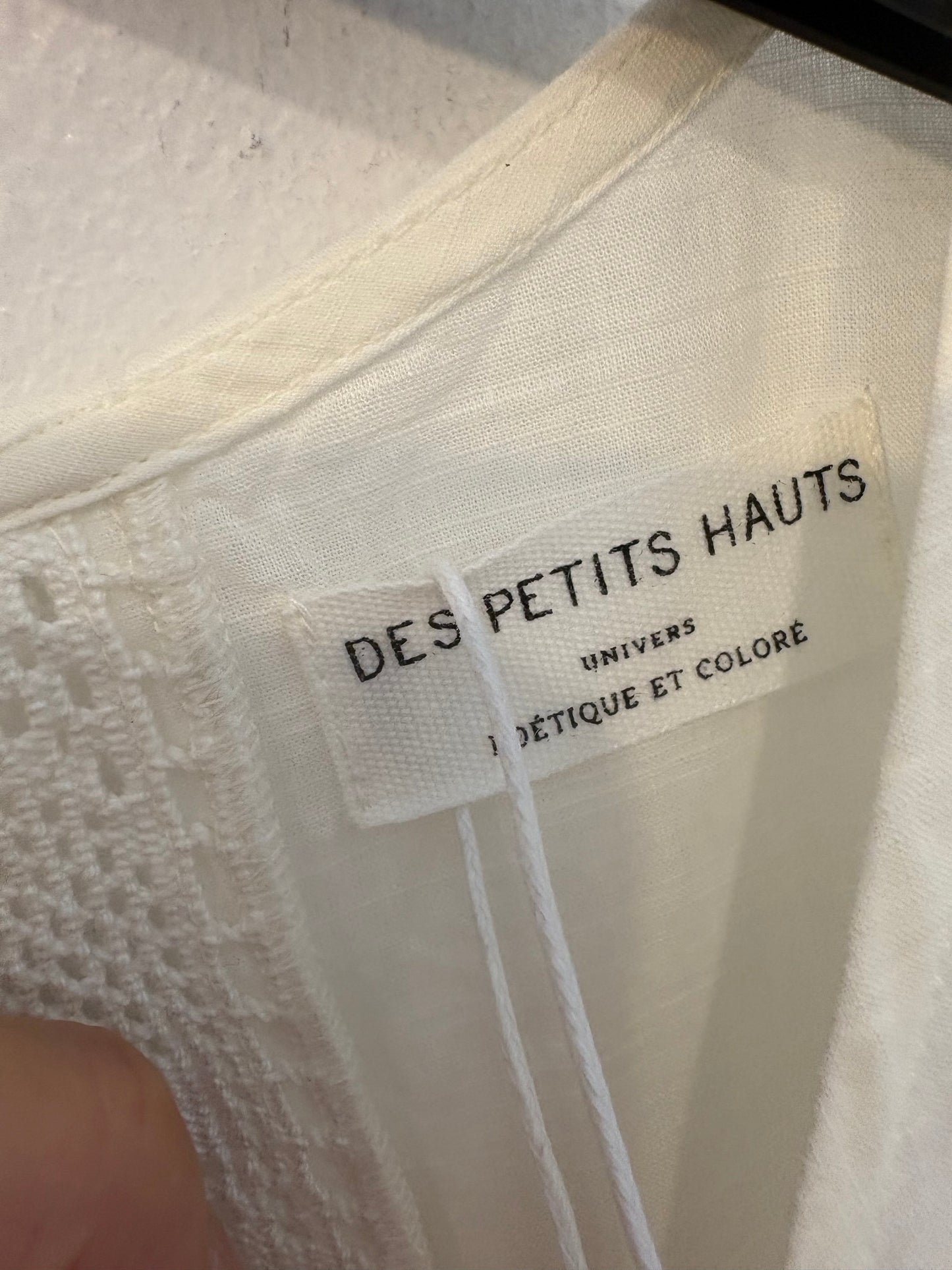 DES PETITS HAUTS. Ecru blouse details. T 1 (S)