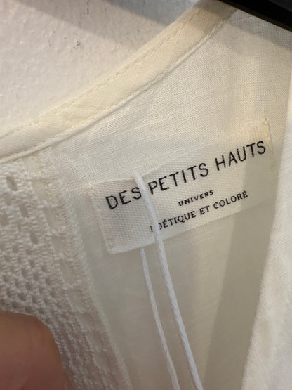 DES PETITS HAUTS. Ecru blouse details. T 1 (S)