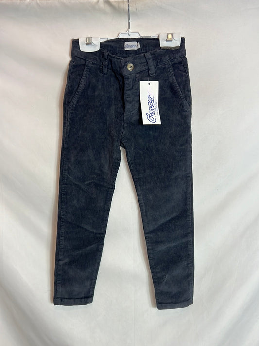 ANCAR. Dark gray corduroy chino pants for boys, size 6 years.