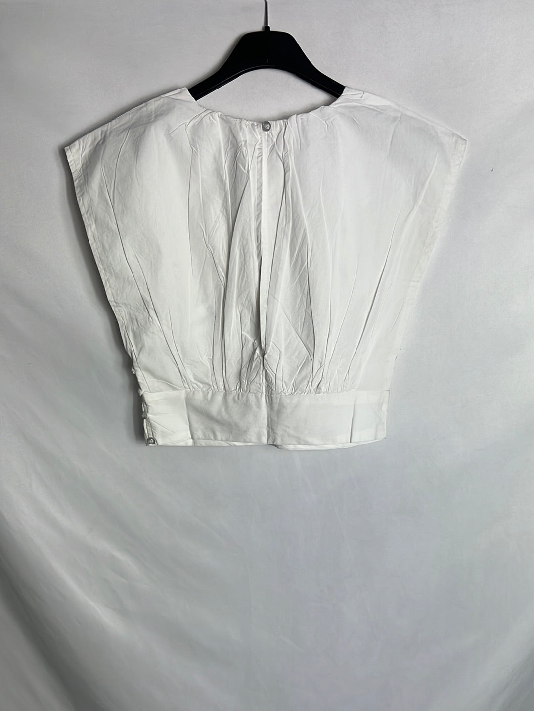 HIGH SPIRITS. Top blanco  fruncido T.36