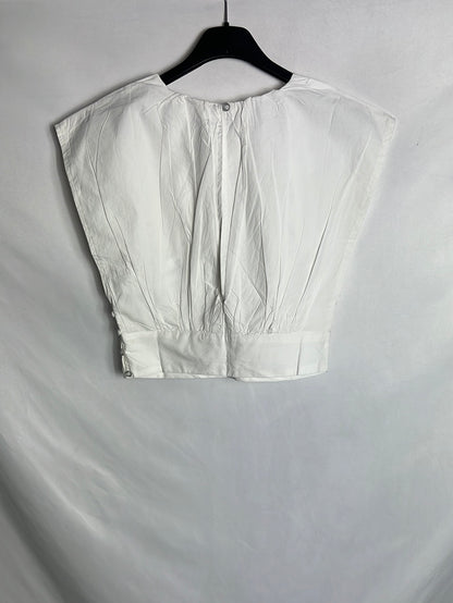 HIGH SPIRITS. Top blanco  fruncido T.36