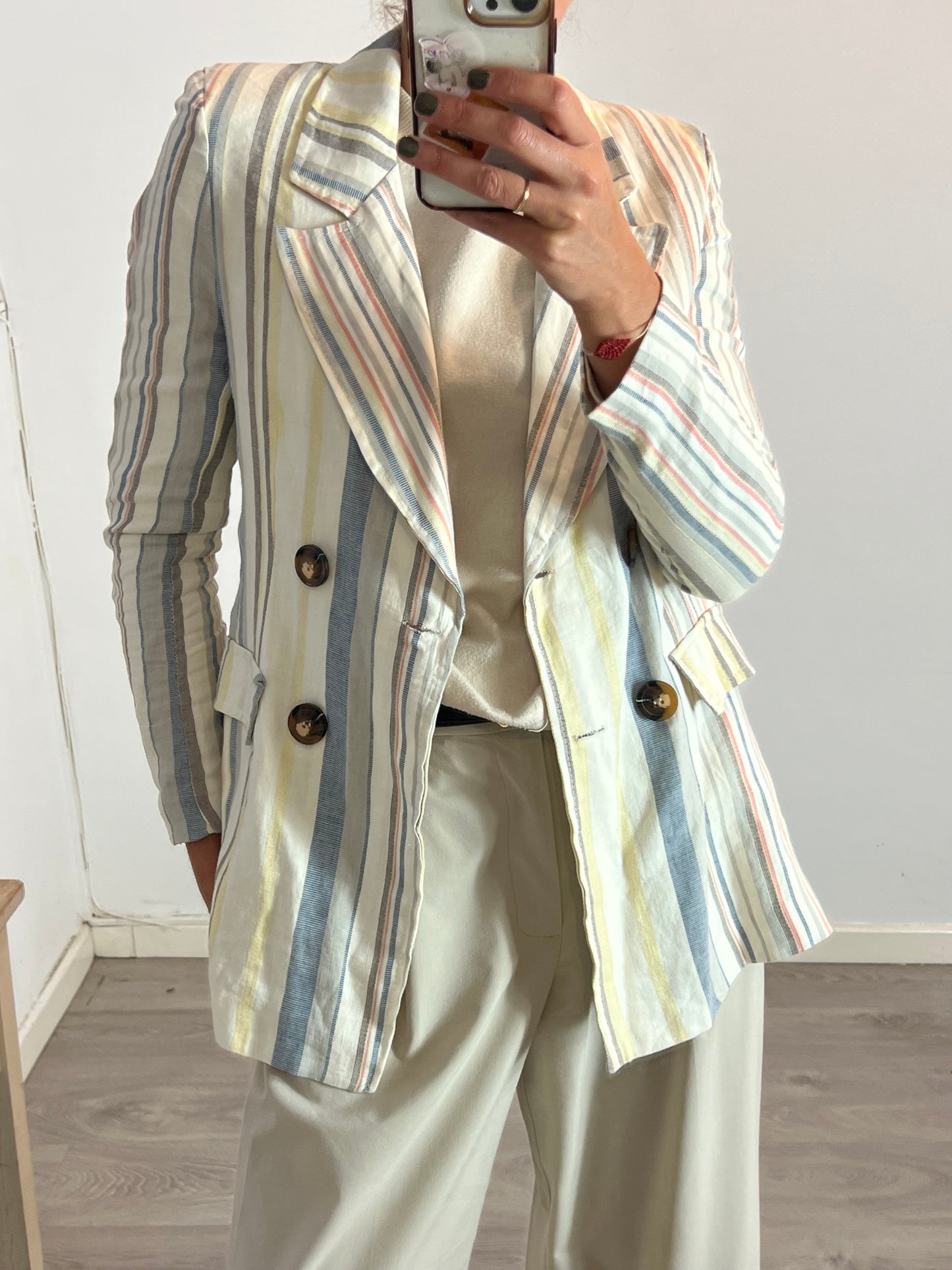 AMEÉ. Striped blazer with linen. TM