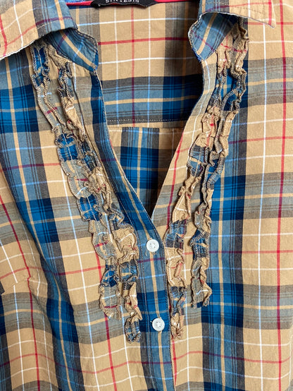 SINTESIS. Camisa cuadros minivolantes T.U (M)