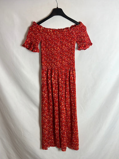 MBYM. Red honeycomb midi dress. S XS