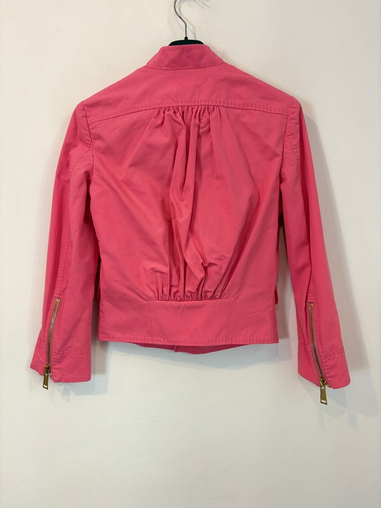 DSQUARED2. Chaqueta rosa cortita cremallera