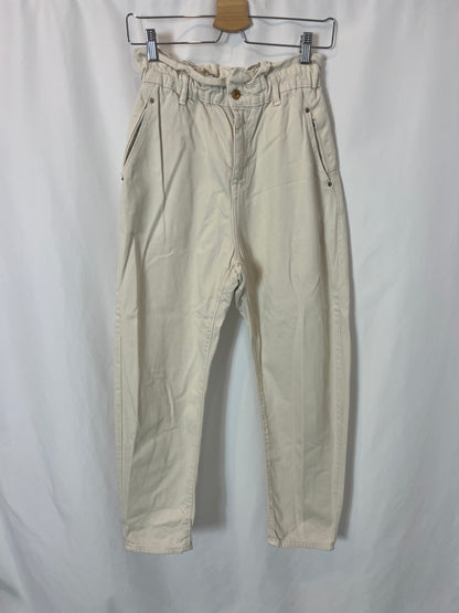 ZARA. Slouchy beige denim. T 36