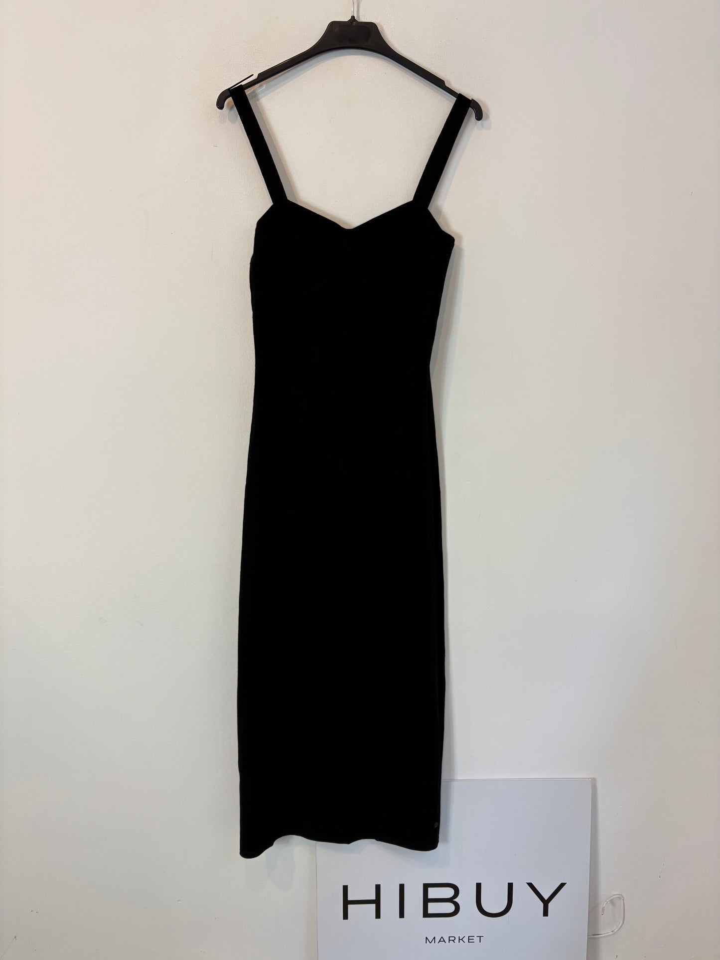 SCALPERS. Vestido midi elastico negro. T S