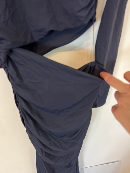 ZARA. Vestido largo azul abertura. T S