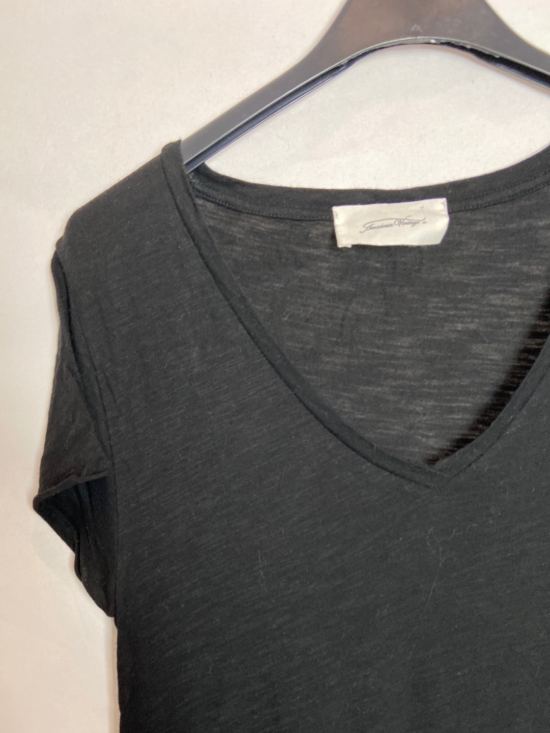 AMERICAN VINTAGE. Camiseta básica negra TU (M)