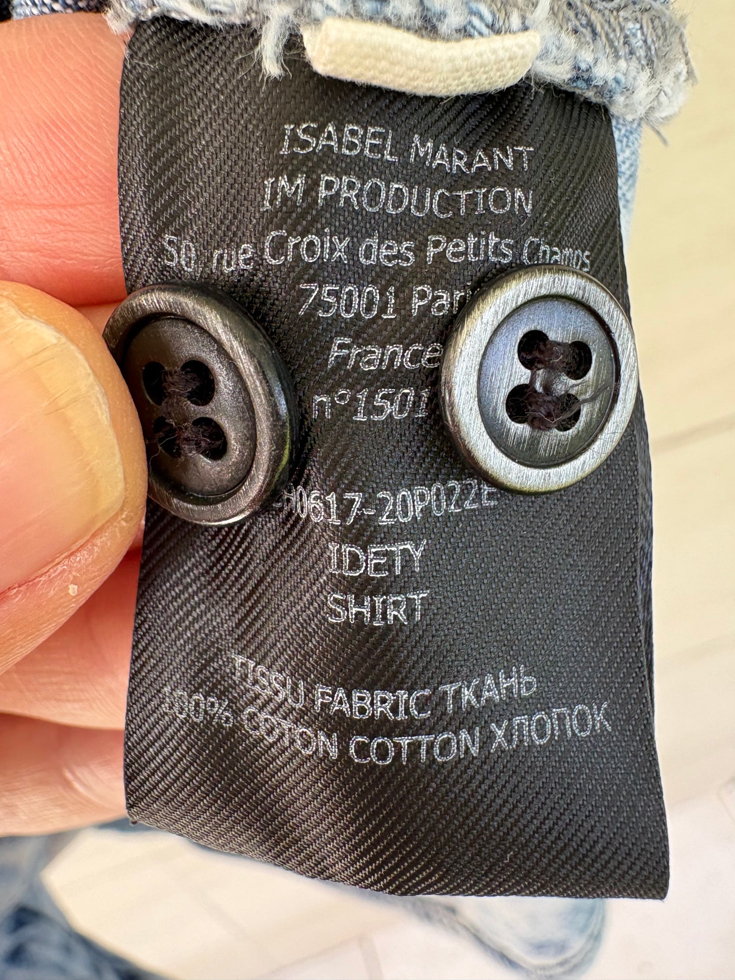 ISABEL MARANT ÉTOILE. Blusa denim volantes. T XS/S