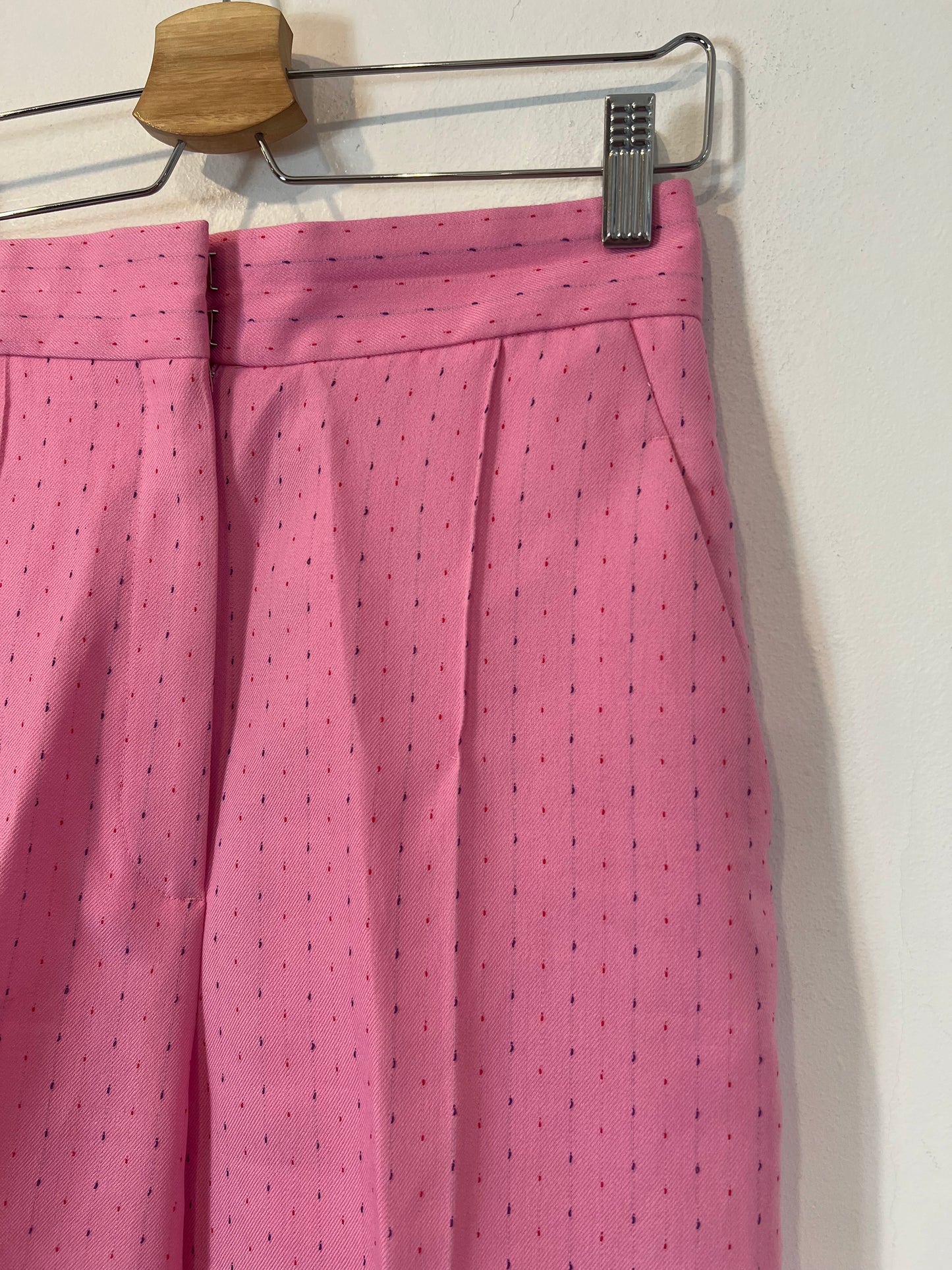 SANDRO. Traje de chaqueta rosa rayas T.36/38