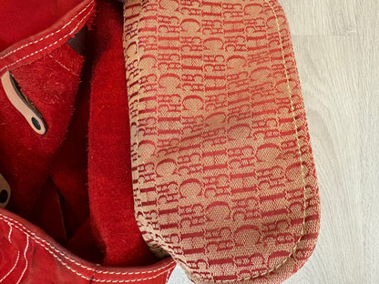 CAROLINA HERRERA. Bolso piel rojo