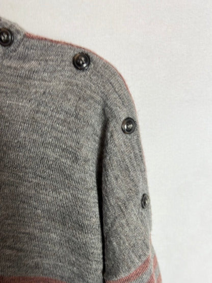 ESE O ESE. Jersey fino gris rayas. T M