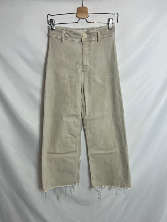 ZARA. Beige denim culottes. Size 36