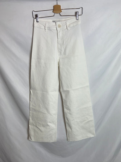 ZARA. Patalón culotte blanco . T36