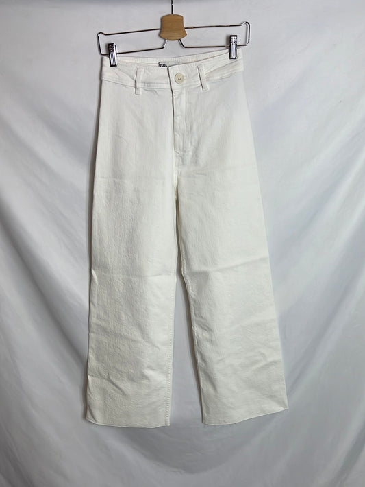 ZARA. Patalón culotte blanco . T36