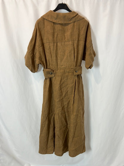 BANANA REPUBLIC. Vestido midi marrón marrón. T XS