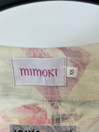 MIMOKI. Floral linen wrap dress. XS