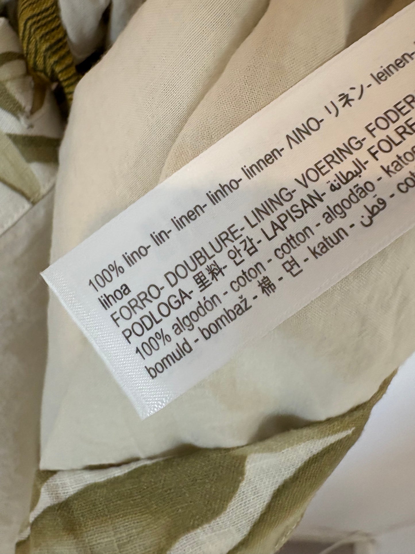 MASSIMO DUTTI. Leaf linen dress. Size 36